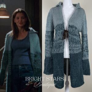 Rare Vintage Knit Ombre Knit Duster Cardigan ASO Joey Dawsons Creek Ashley Olsen